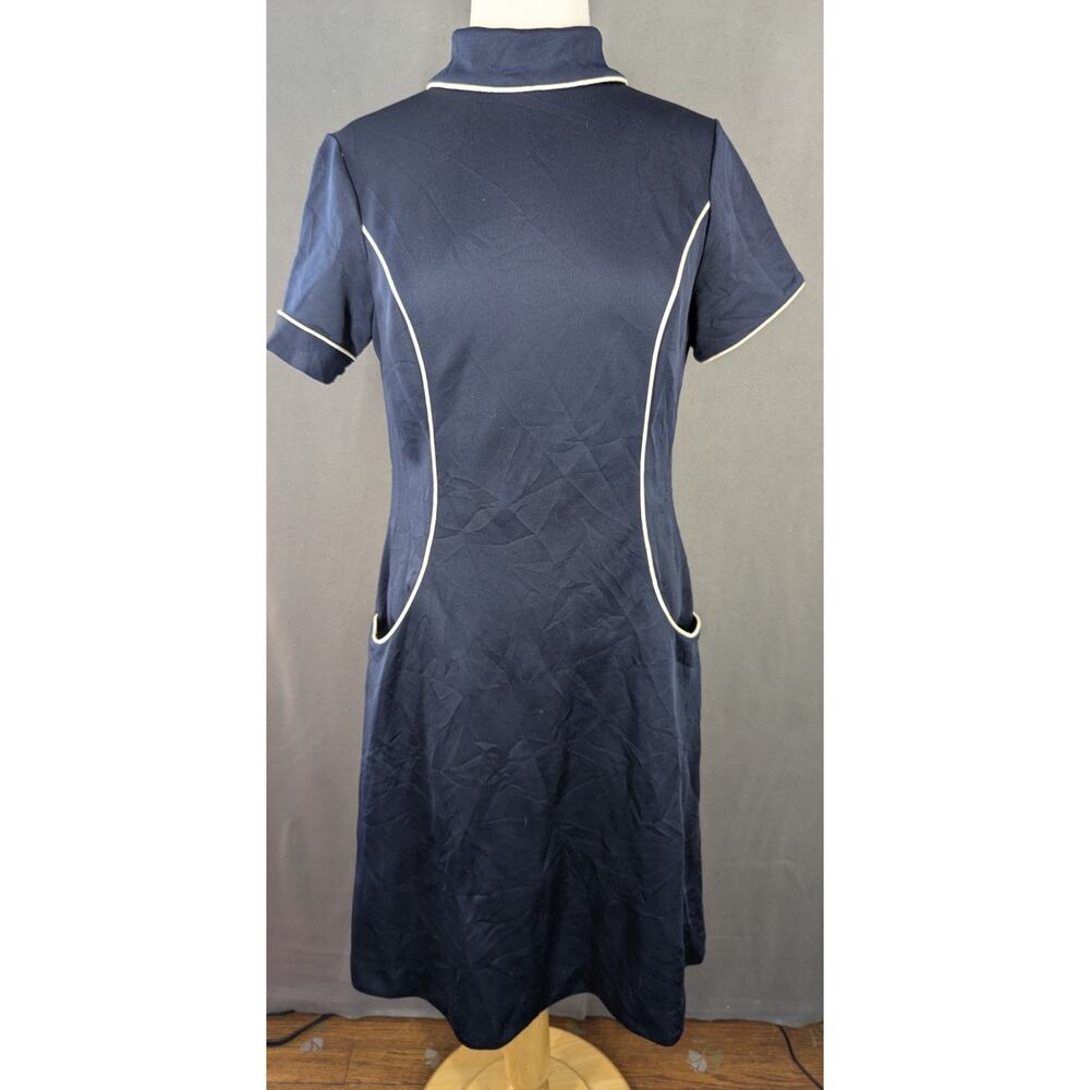 Vintage 60’s MOD Bleeker Street Mid Century Modern Mini Dress Pockets Stewardess